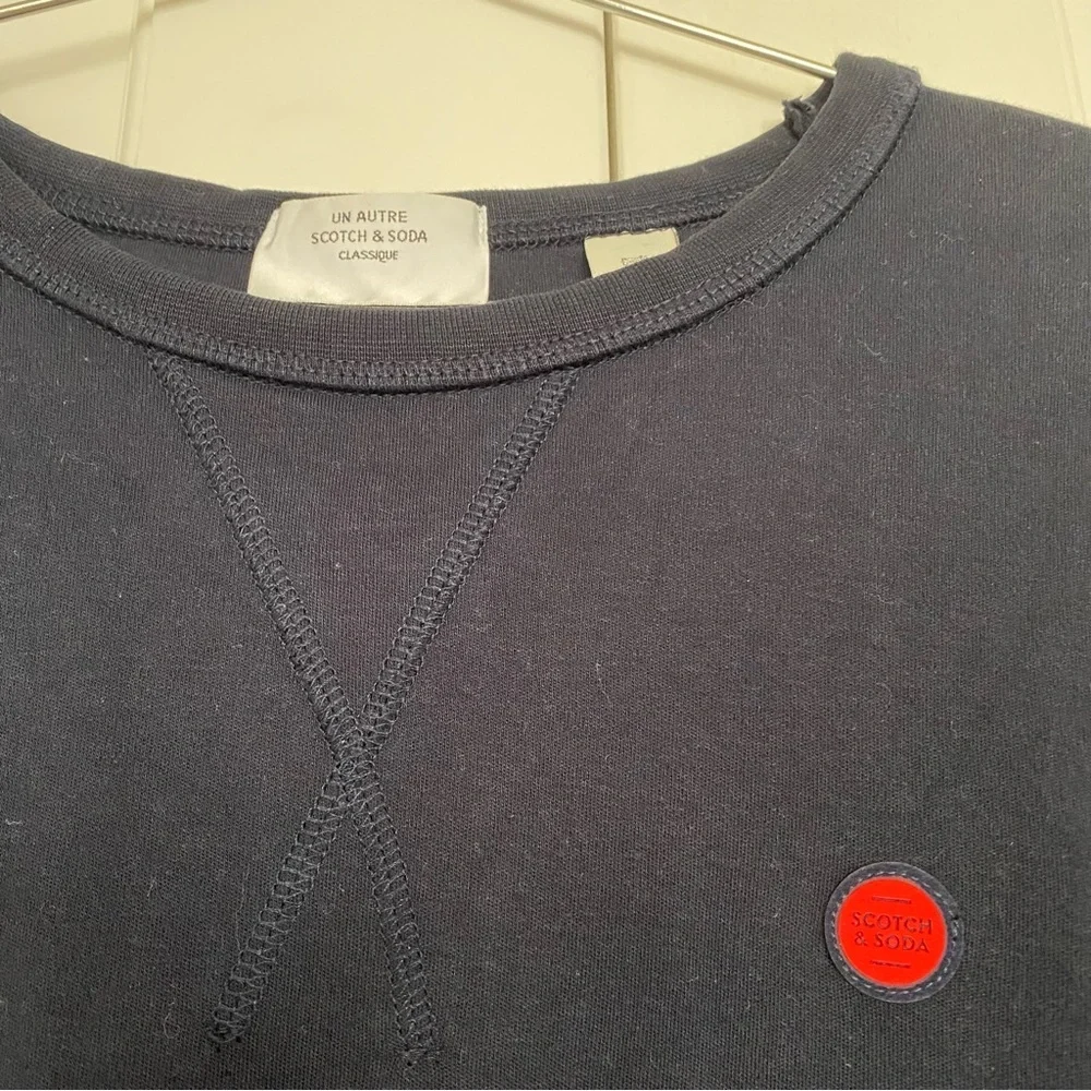 Scotch & Soda Navy Long Sleeve Tee with Red Accent - Picture 3 of 6